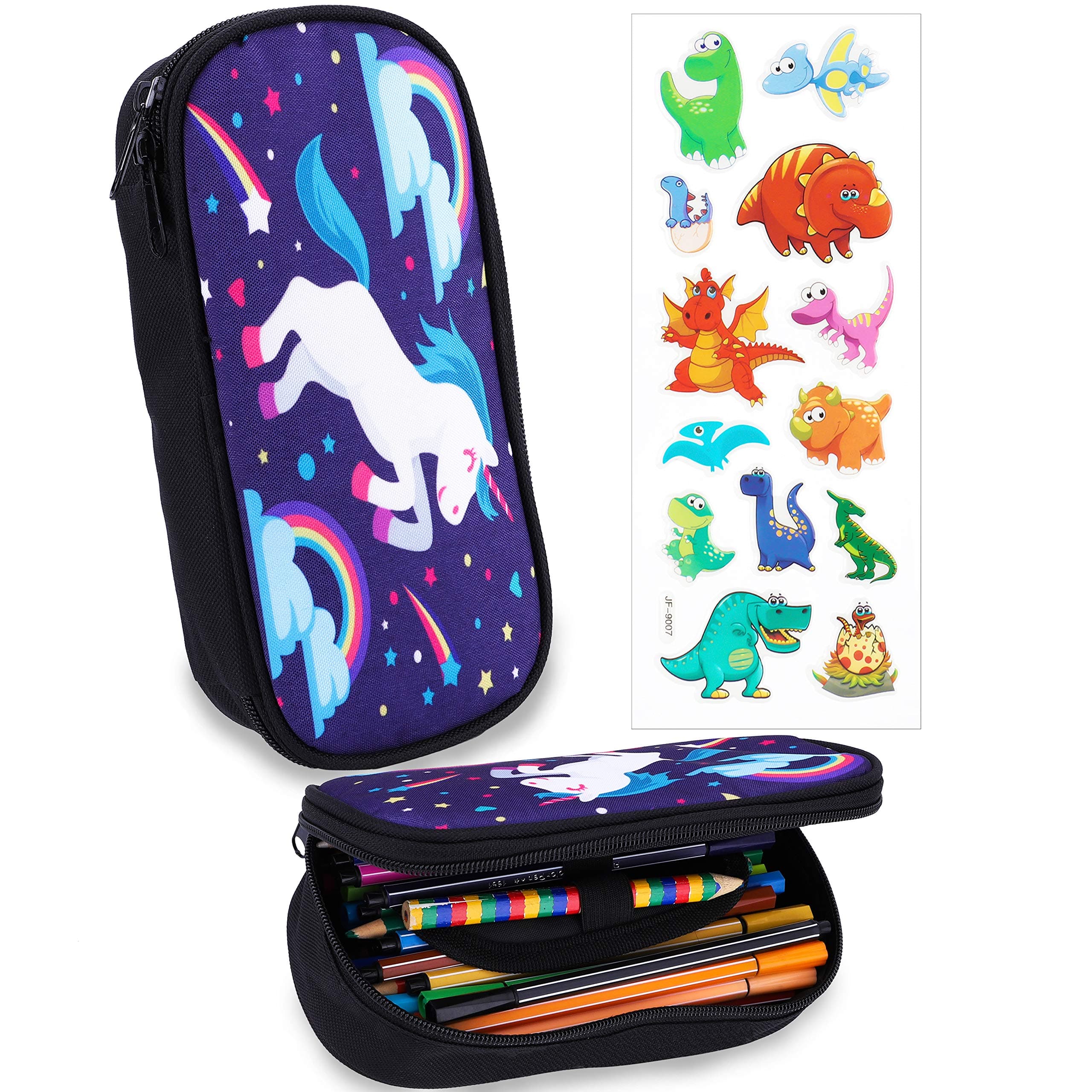 BeYumi Unicorn Pencil Case, Up to 50 Pens High Capacity Galaxy Pencil Pouch Stationery Organizer Multifunction Cosmetic Makeup Bag, Perfect Holder for Student Adult Office High School