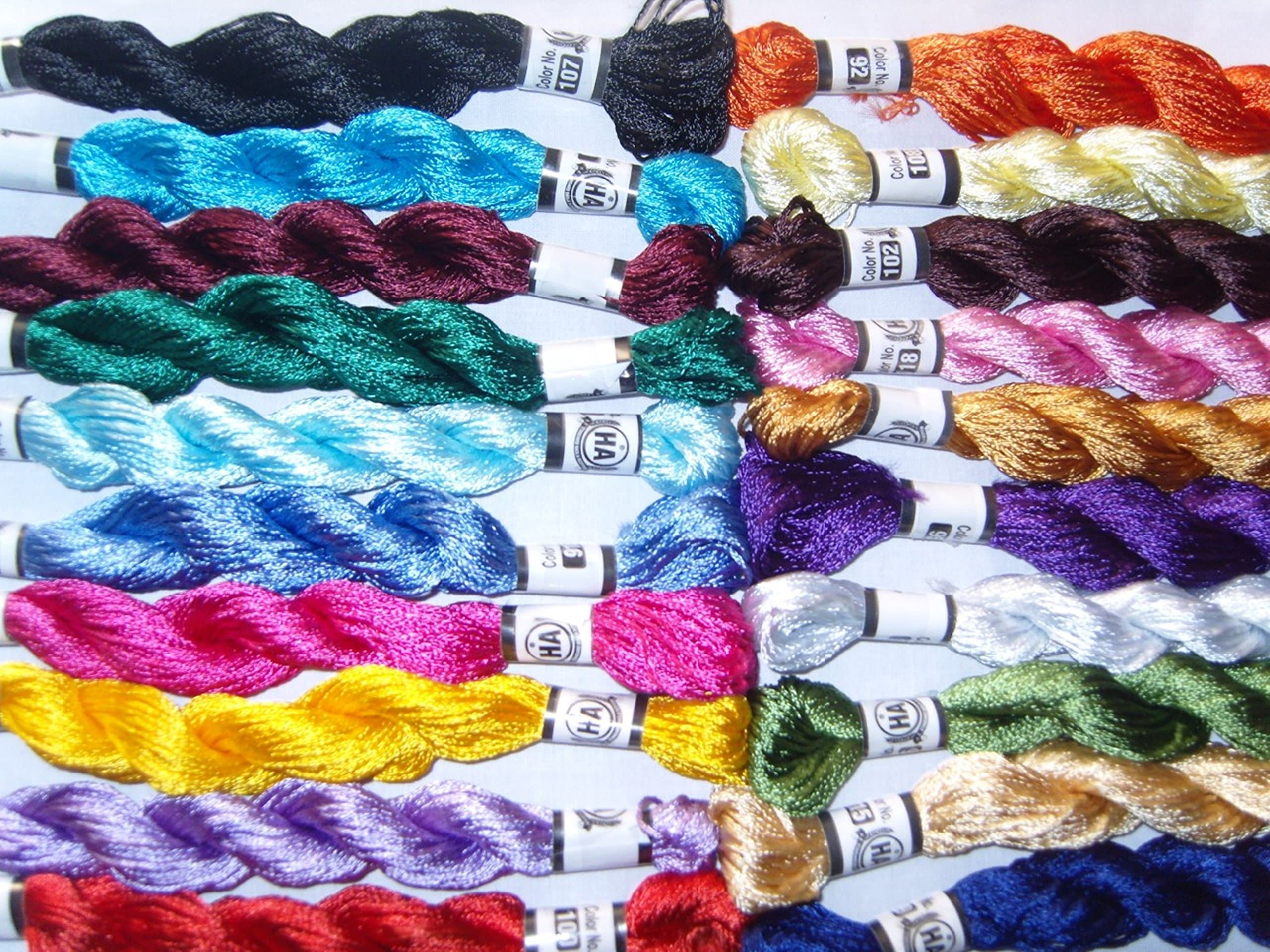 20 New SILK Hand Embroidery Thread Skein, 20