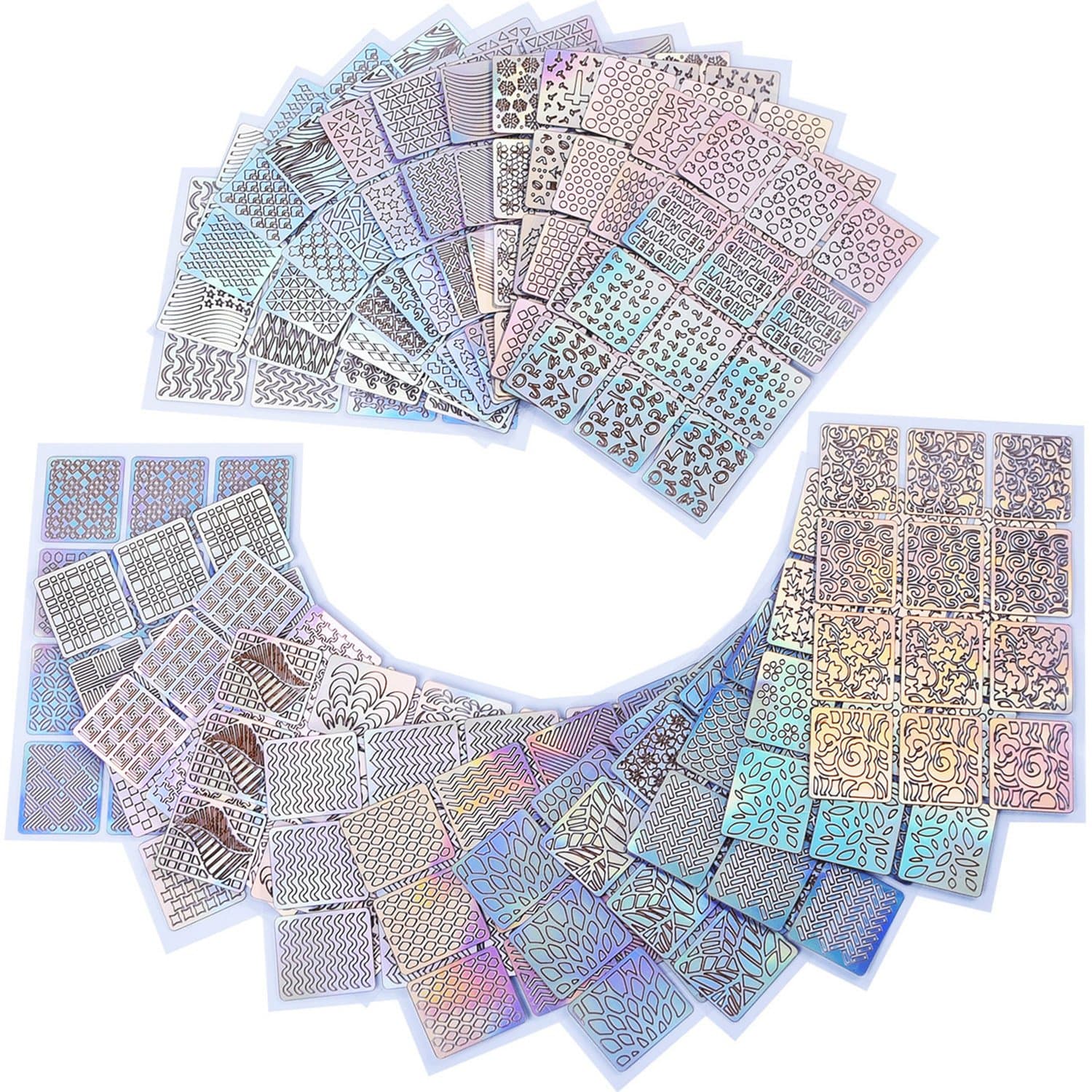 eBoot 288 Pieces 96 Designs Nail Vinyls Nail Stencil Sticker Sheets Set for Nail Art Design, 24 Sheets