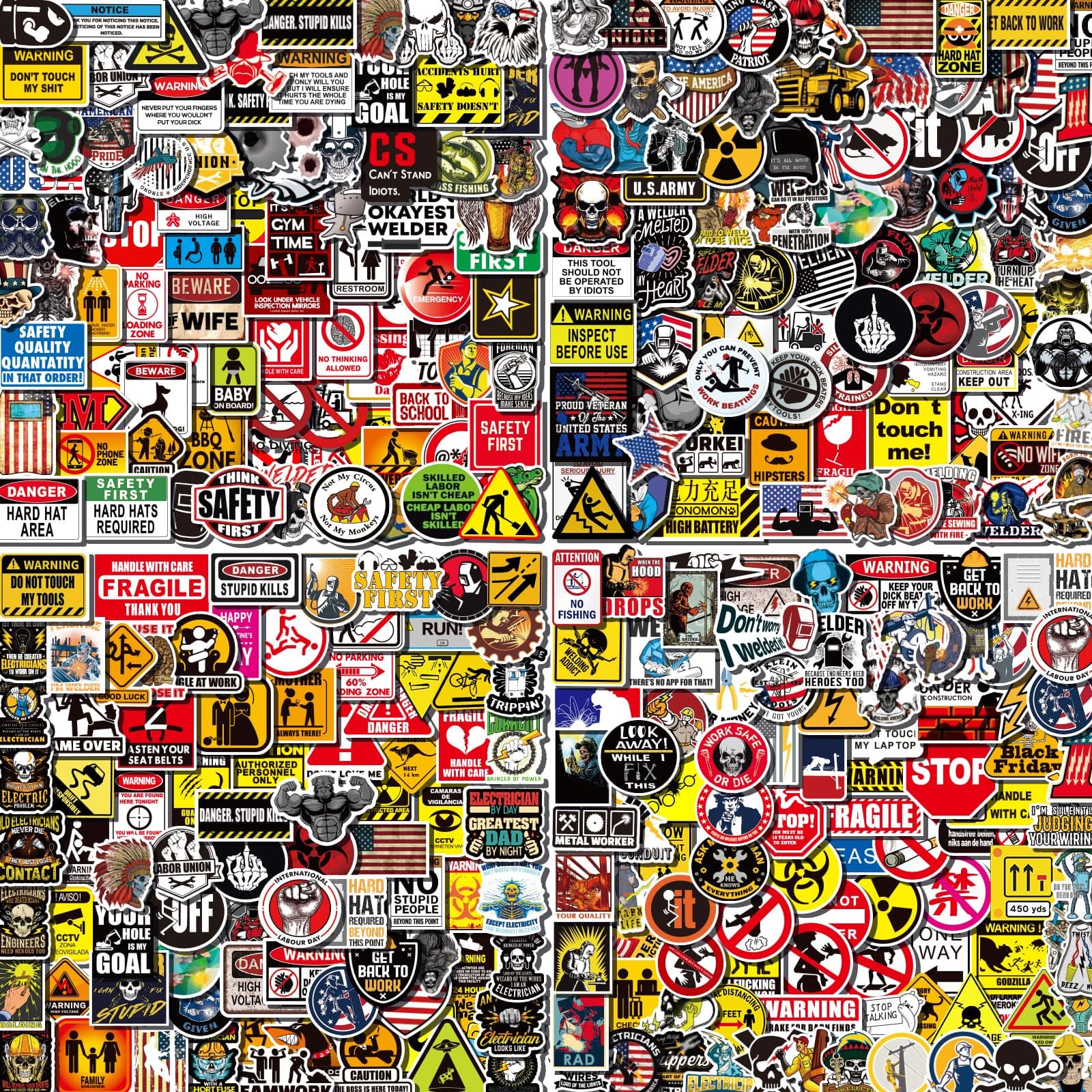 Arme 400 Pcs Hard Hat Stickers, Welding Stickers for Men&Adults Helmet, 100% Vinyl Helmet Sticker Construction Electrician Ironworker Oilfield Pipeliner Sticker for Funny Hard Hat Decor for Adults