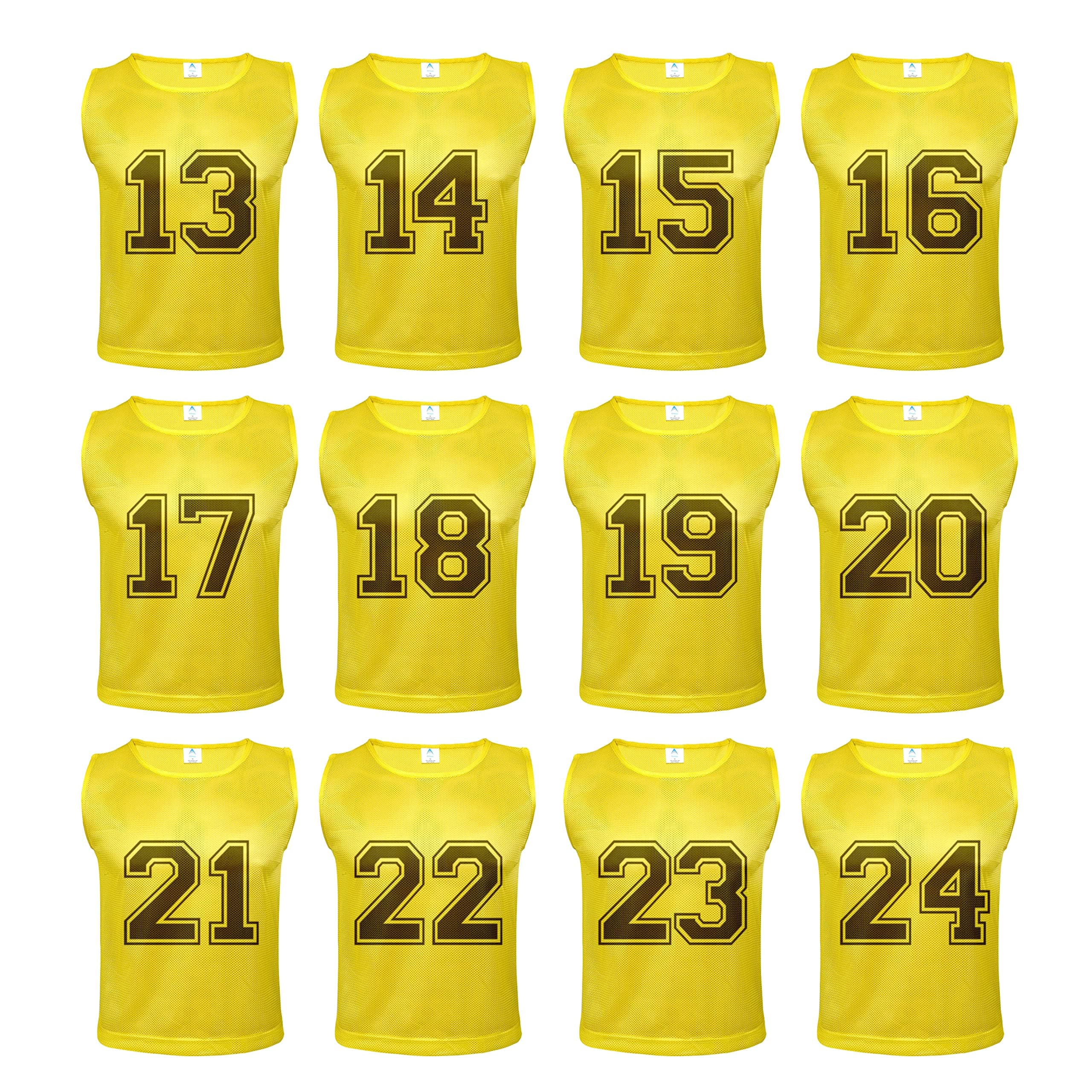 12 pcs Duramesh Pinnies/Scrimmage Vest - Kids Youth and Adult Pinnies, Numbered Penny Jerseys for Soccer