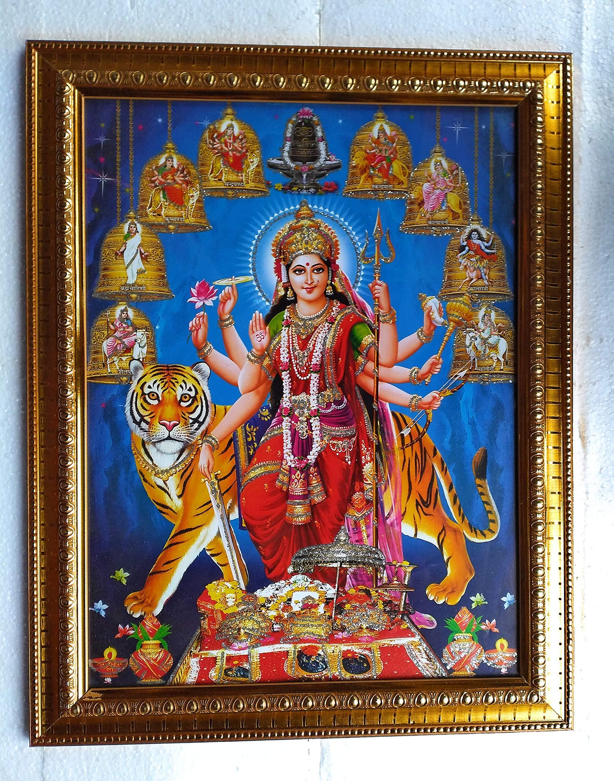 Rudra Photo Frame Wood Lakshmi Narasimha Swamy 10 x 13