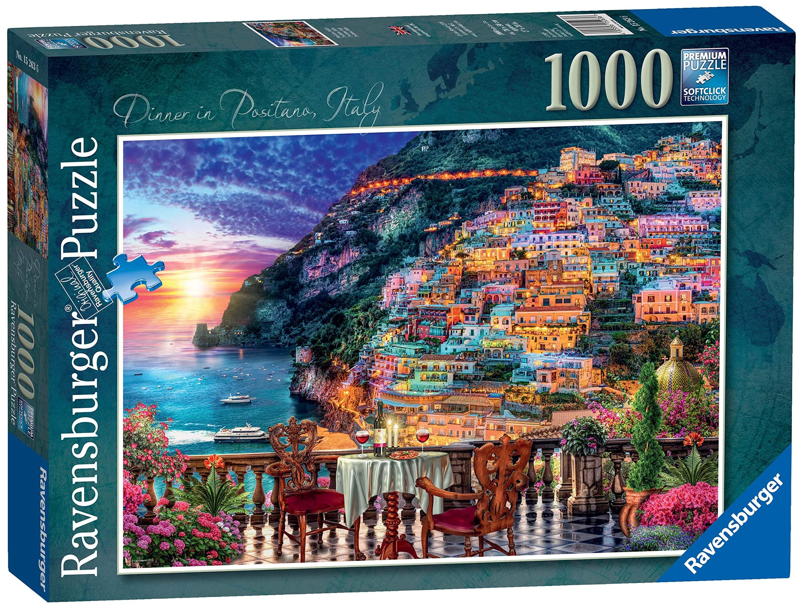 Ravensburger - Dinner in Positano, Italy 1000 Piece Jigsaw Puzzle for Adults & for Kids Age 12 and Up