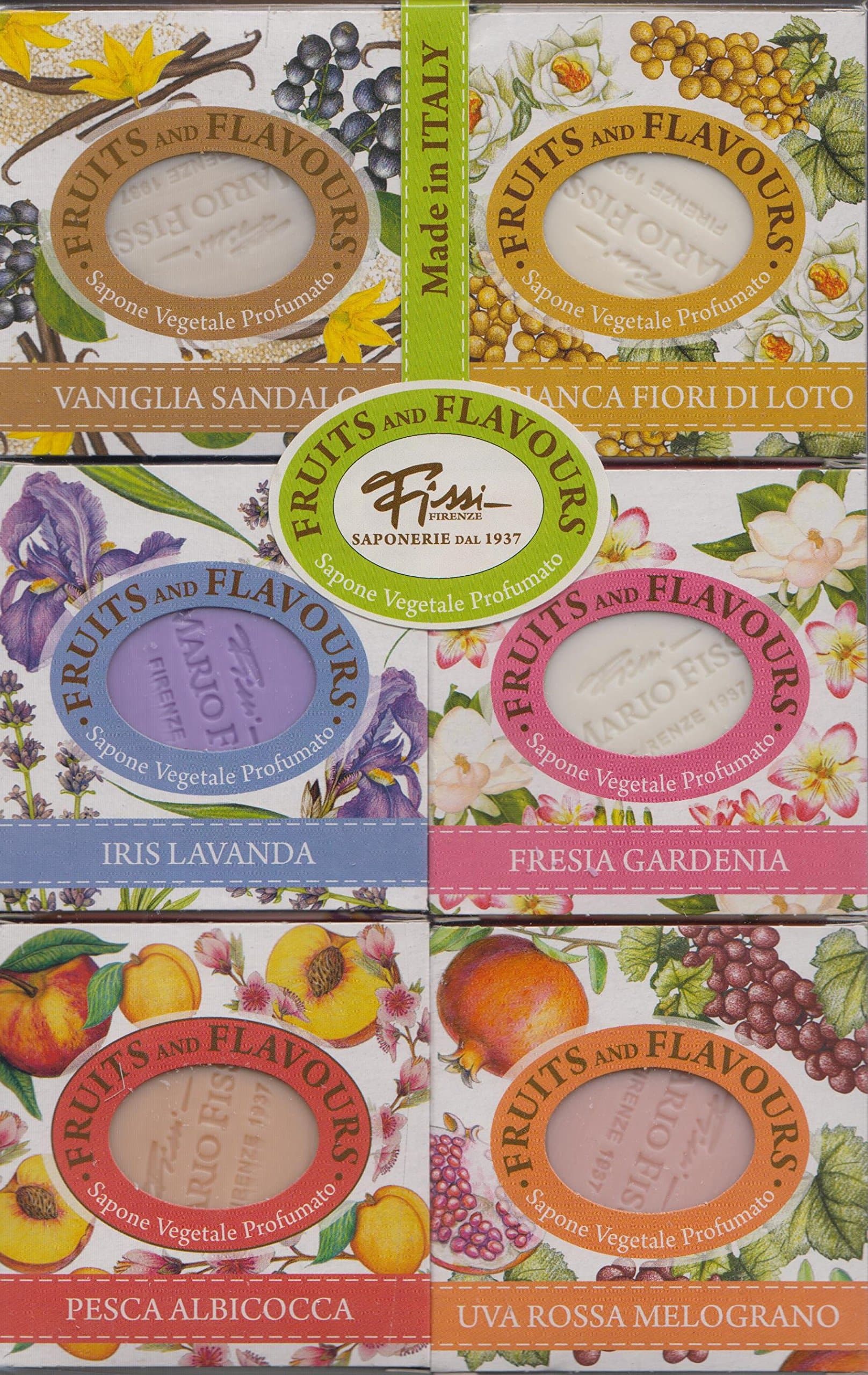 Saponerie Mario Fissi Fruits and Flavours 6 Piece Limited Edition Collection 6 Piece Soap Set from Italy