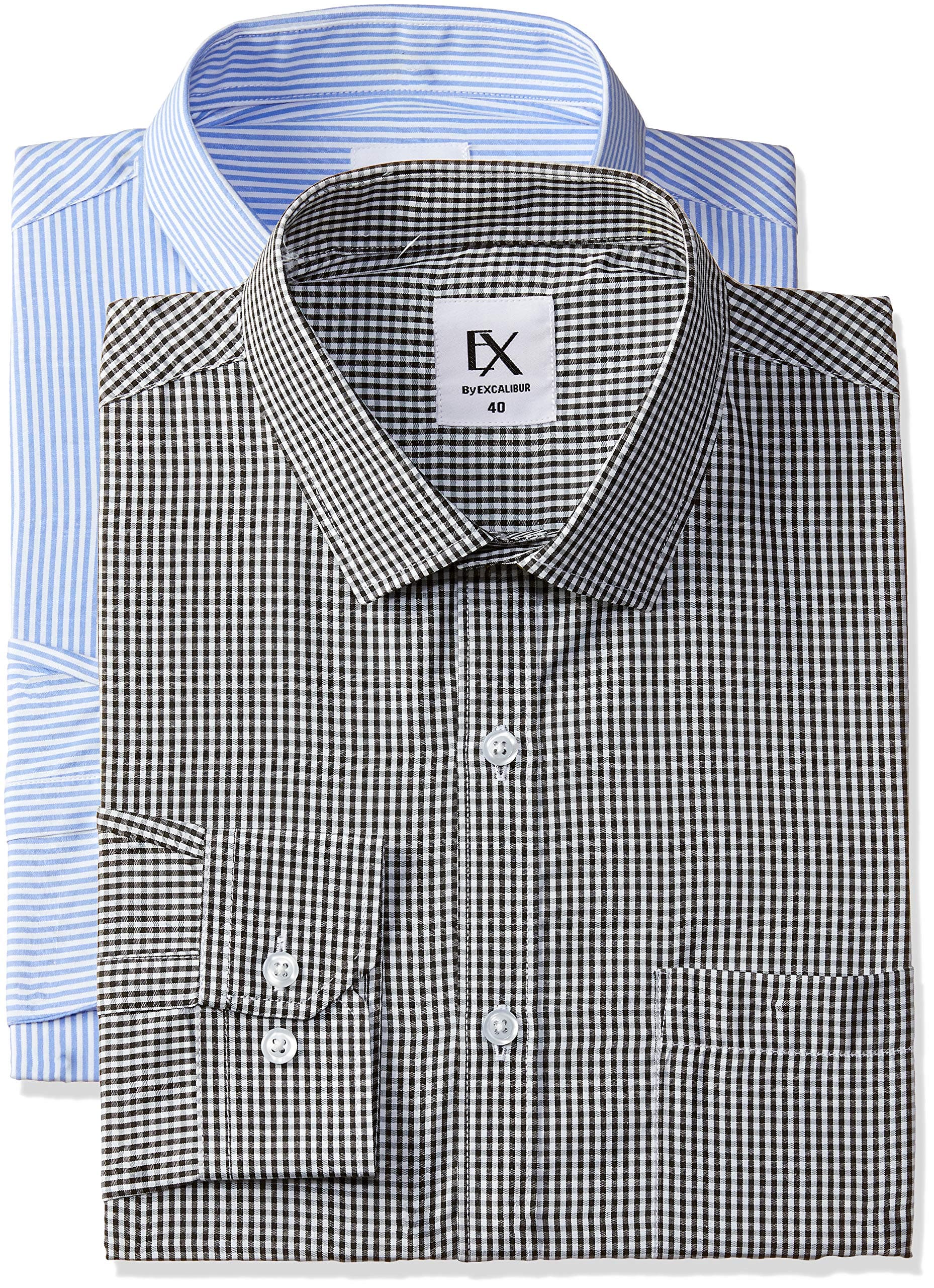 Excalibur by Unlimited Men's Plain Regular Fit Formal Shirt (Pack of 2)(Colors & Print May Vary)