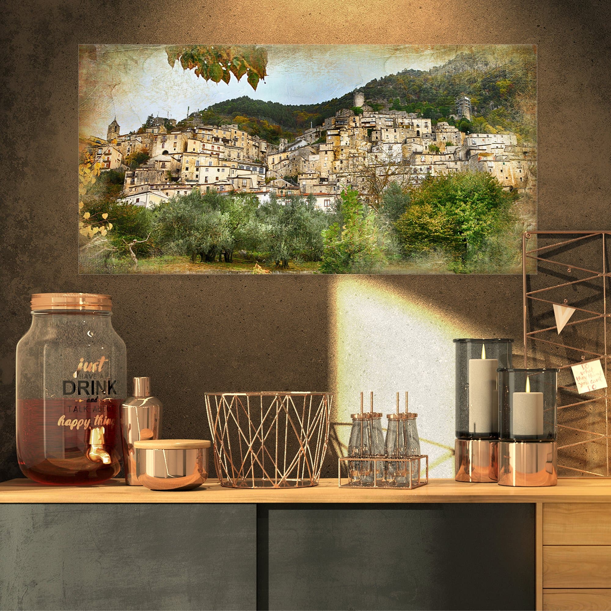 Designart Old Italian Villages-Landscape Photography Canvas Print-32x16, 32x16