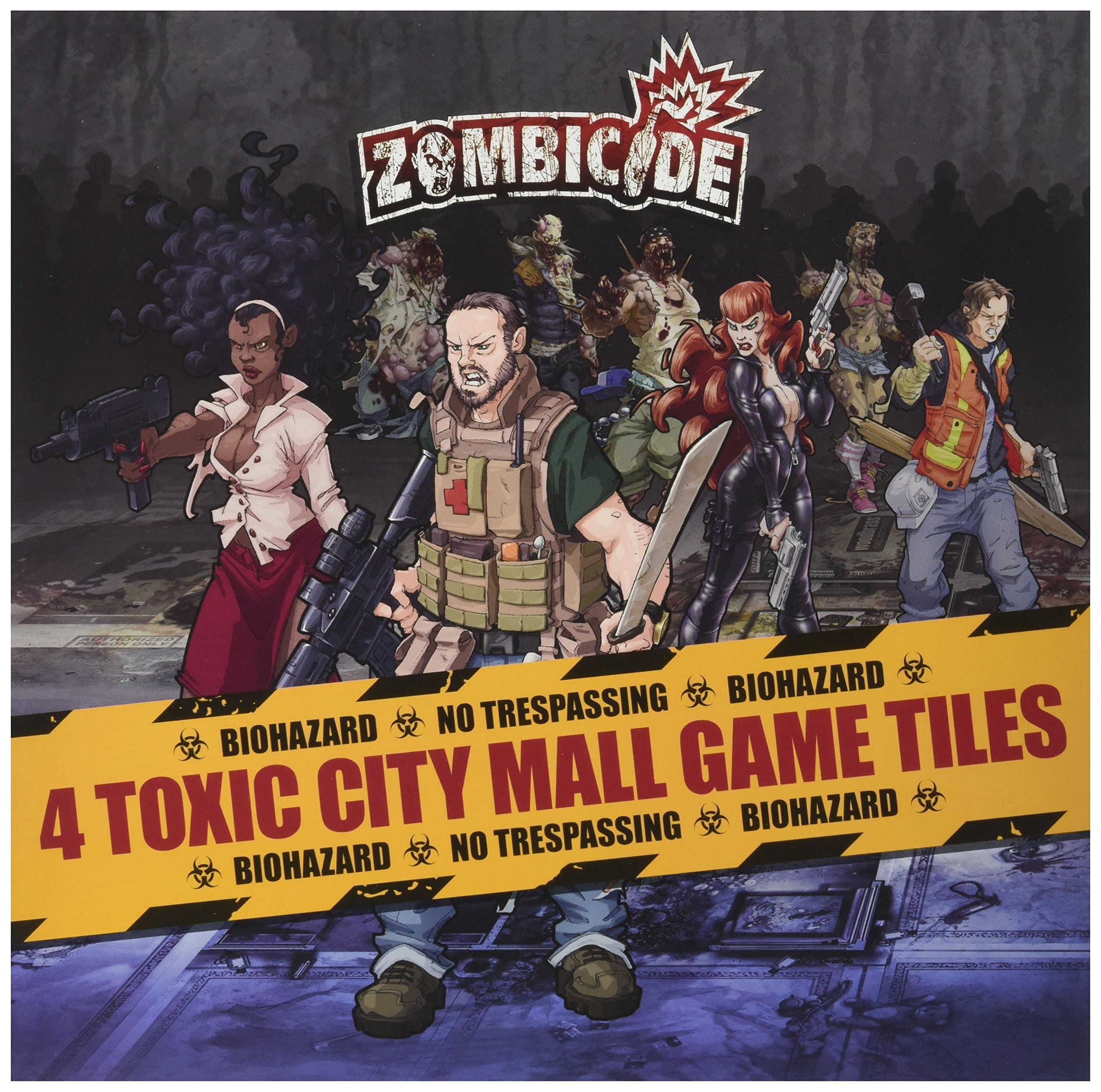 Zombicide 4 Toxic City Mall Game Tiles - Expand Your Zombicide Adventures in The Toxic City Mall! Cooperative Strategy Game, Ages 14+, 1-6 Players, 1 Hour Playtime, Made by CMON