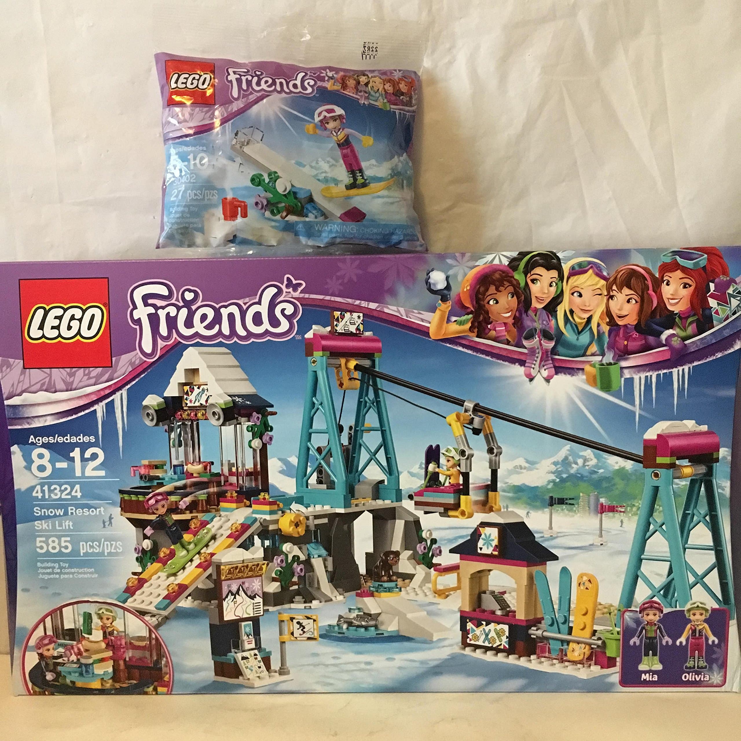 Lego Friends Snow Resort Ski Lift & Lego Friends Snowboard Tricks Bag