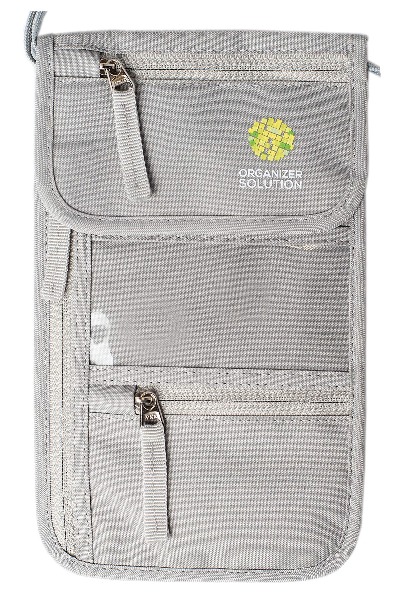 The Travel Wallet by Organizer Solution, Passport Holder for Men, Passport Wallet for Women, Light Grey