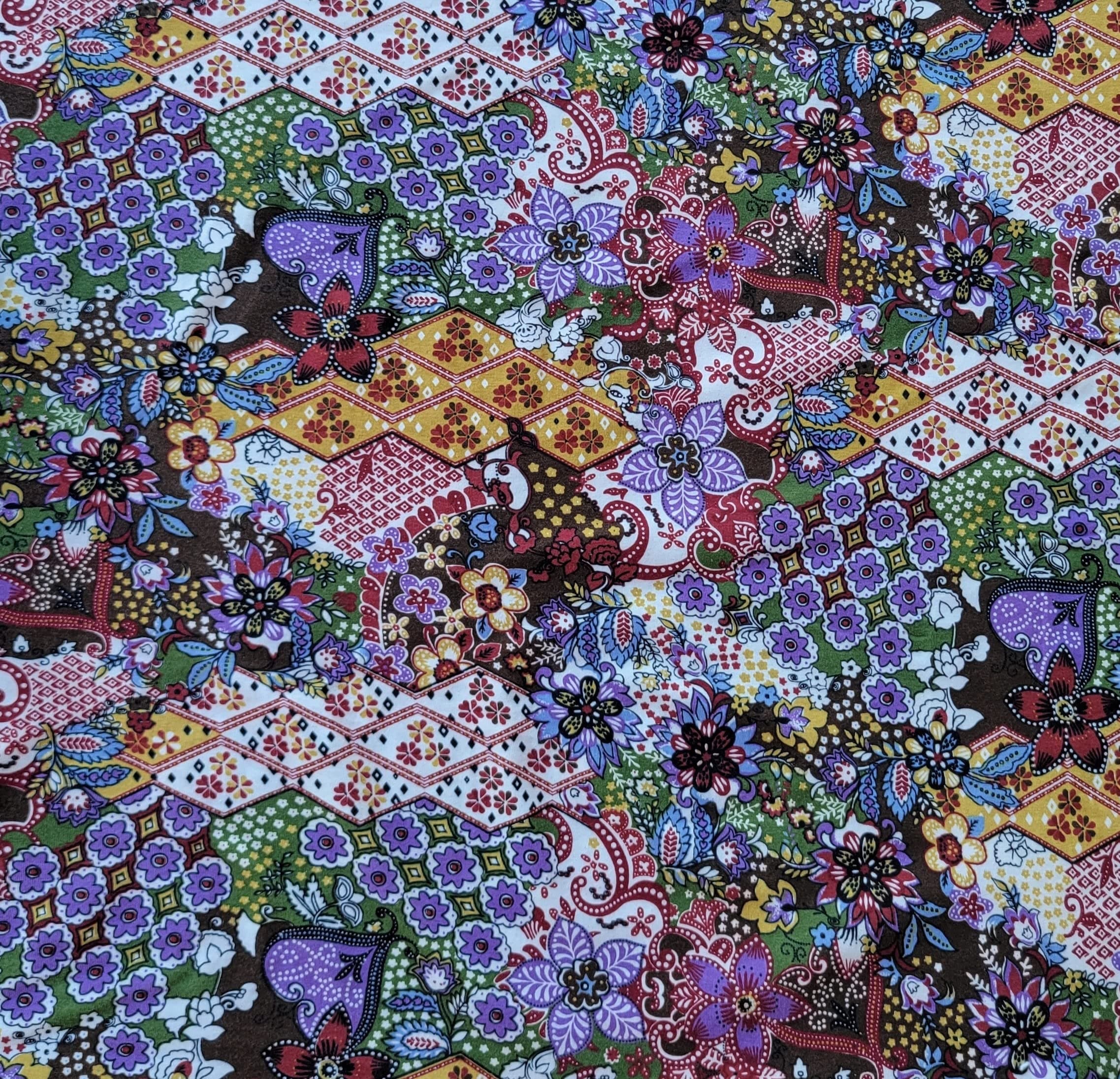 Organic Cotton Spandex Print #7 Fabric by Yard Jersey Knit 4 Way Stretch 8/2/17