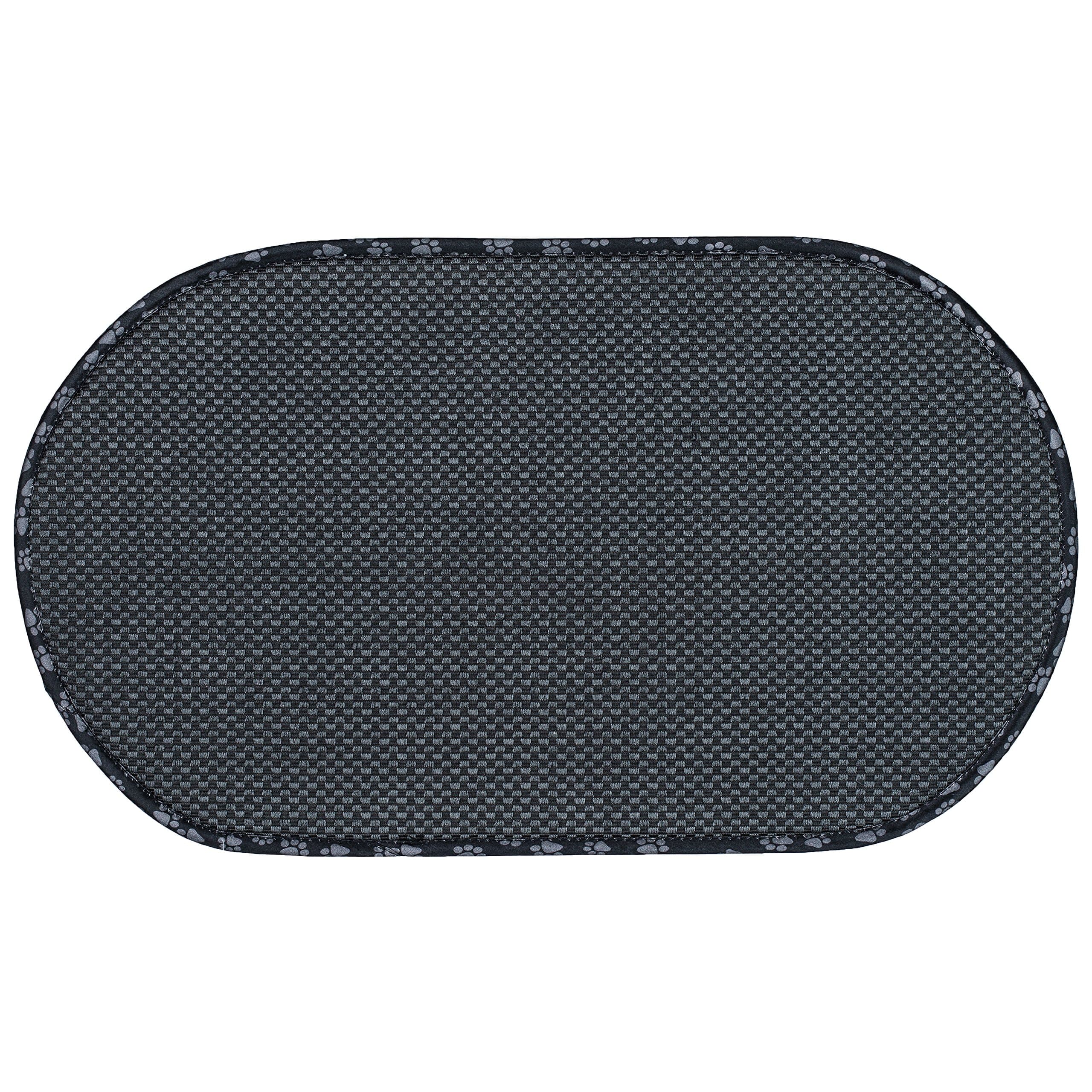 Envision Home 443301 Microfiber Pet Bowl Mat, 12.5 Inch x 21.5 Inch, Black