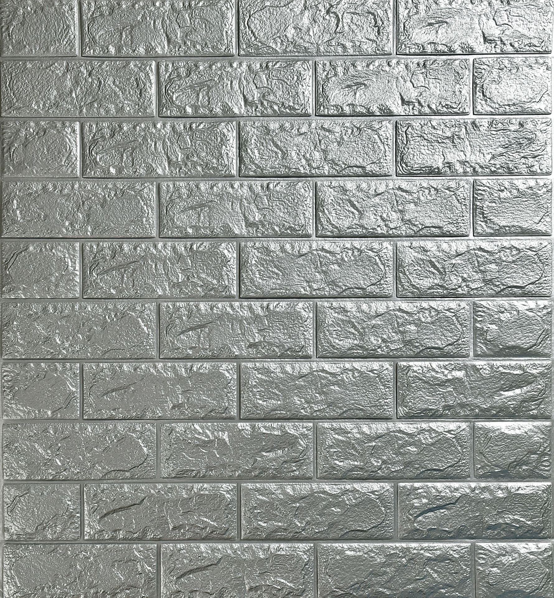 3D Brick Wallpaper -Brick Wall Stickers Self Adhesive PE Foam for Living Room Bedroom Home Office (10, Silver Gray)