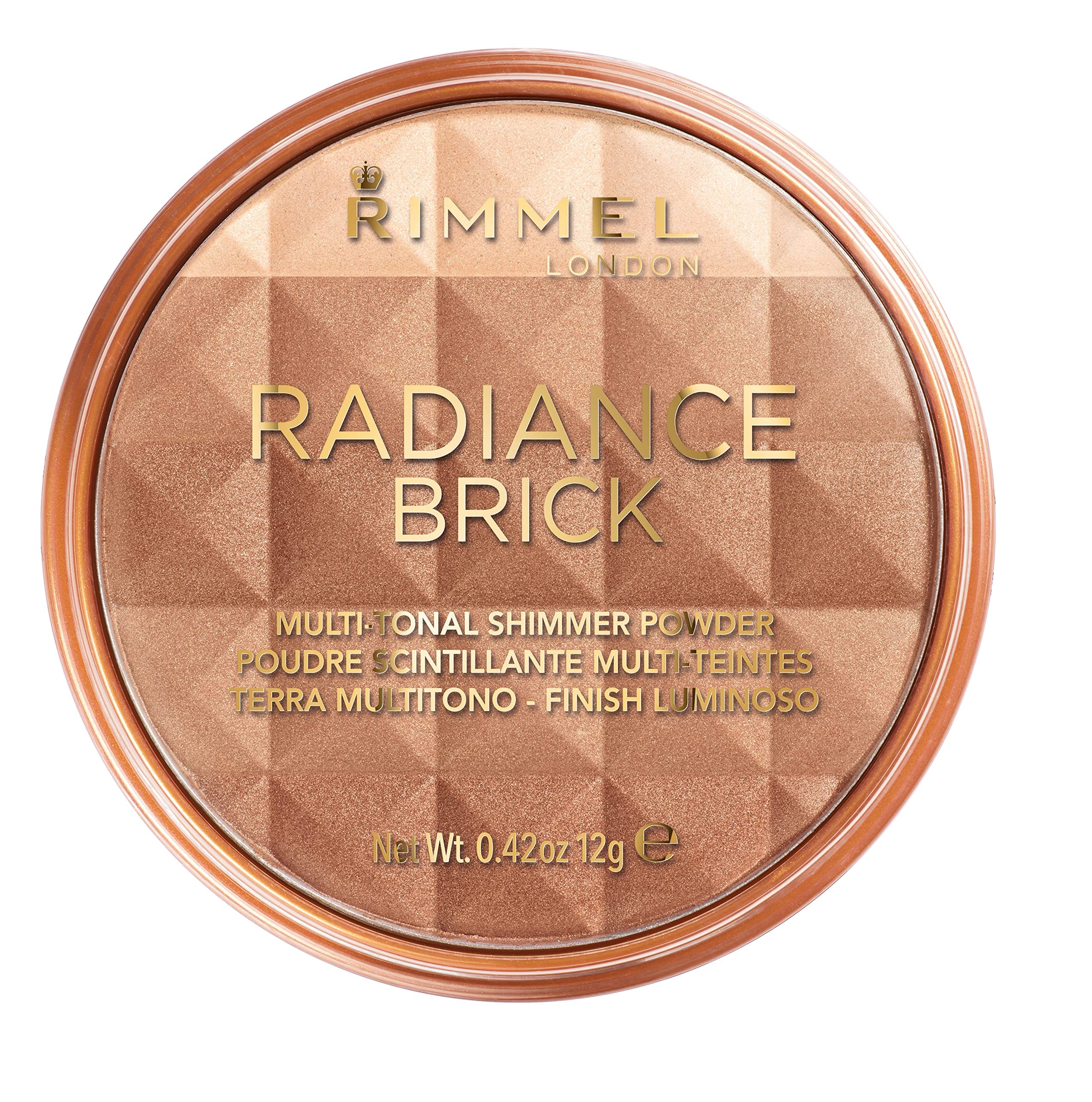 London Radiance Shimmer Brick Pressed Bronzer, Light-As-Air Contouring Formula, 001 Light, 12 g