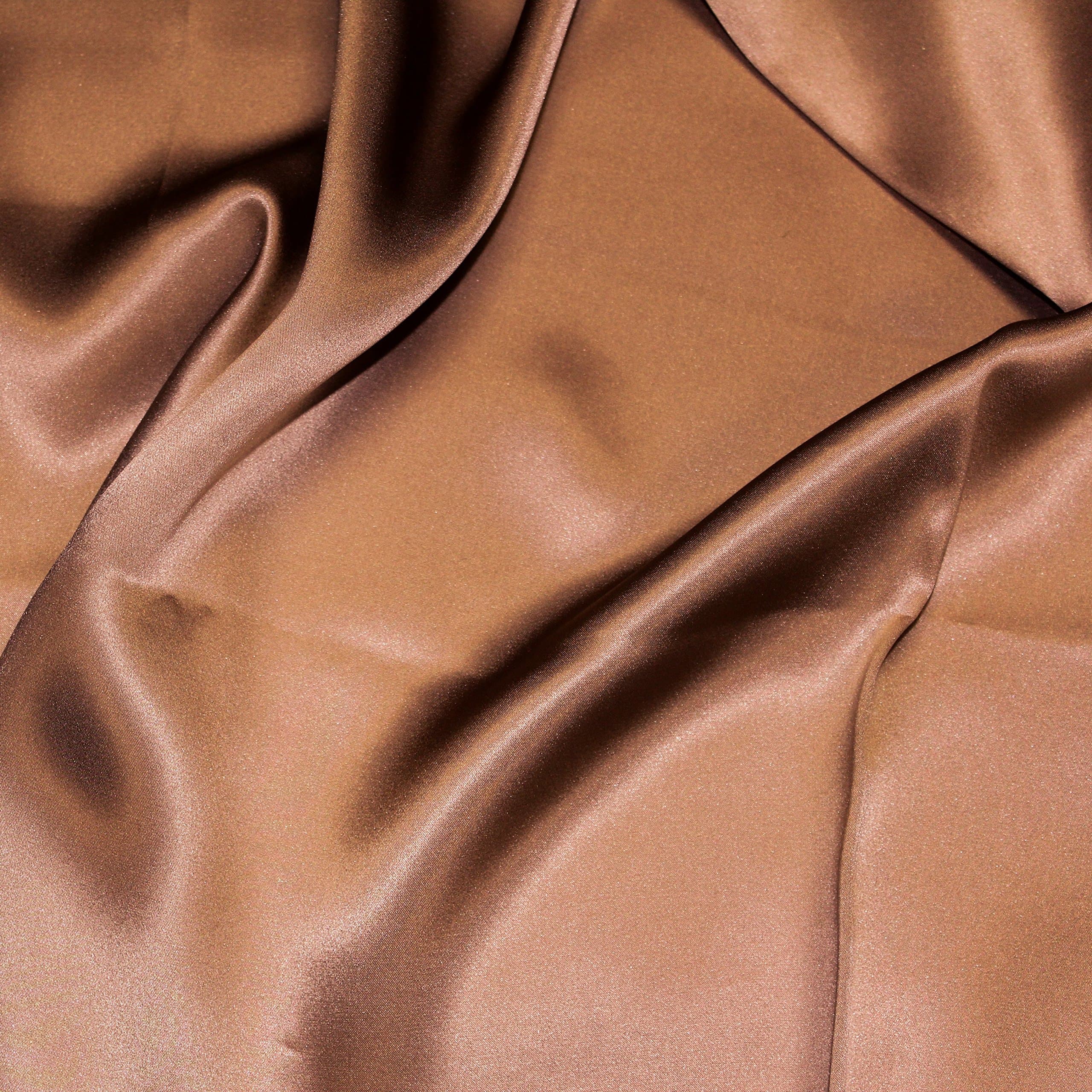 100% Pure Silk Charmeuse Fabric 45" Dressmaking Sewing 44 Color Sold by The Yard (Brown)