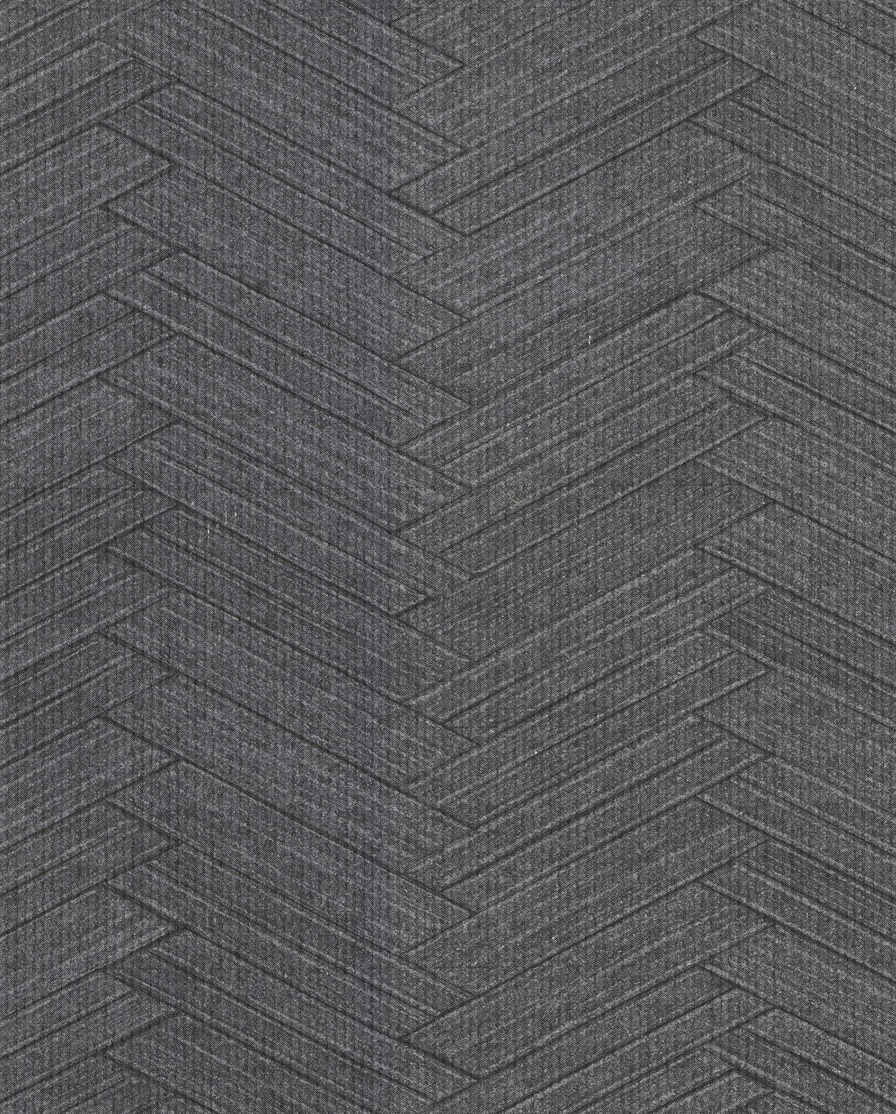 Warner Textures 2830-2760 Karma Charcoal Herringhone Weave Wallpaper