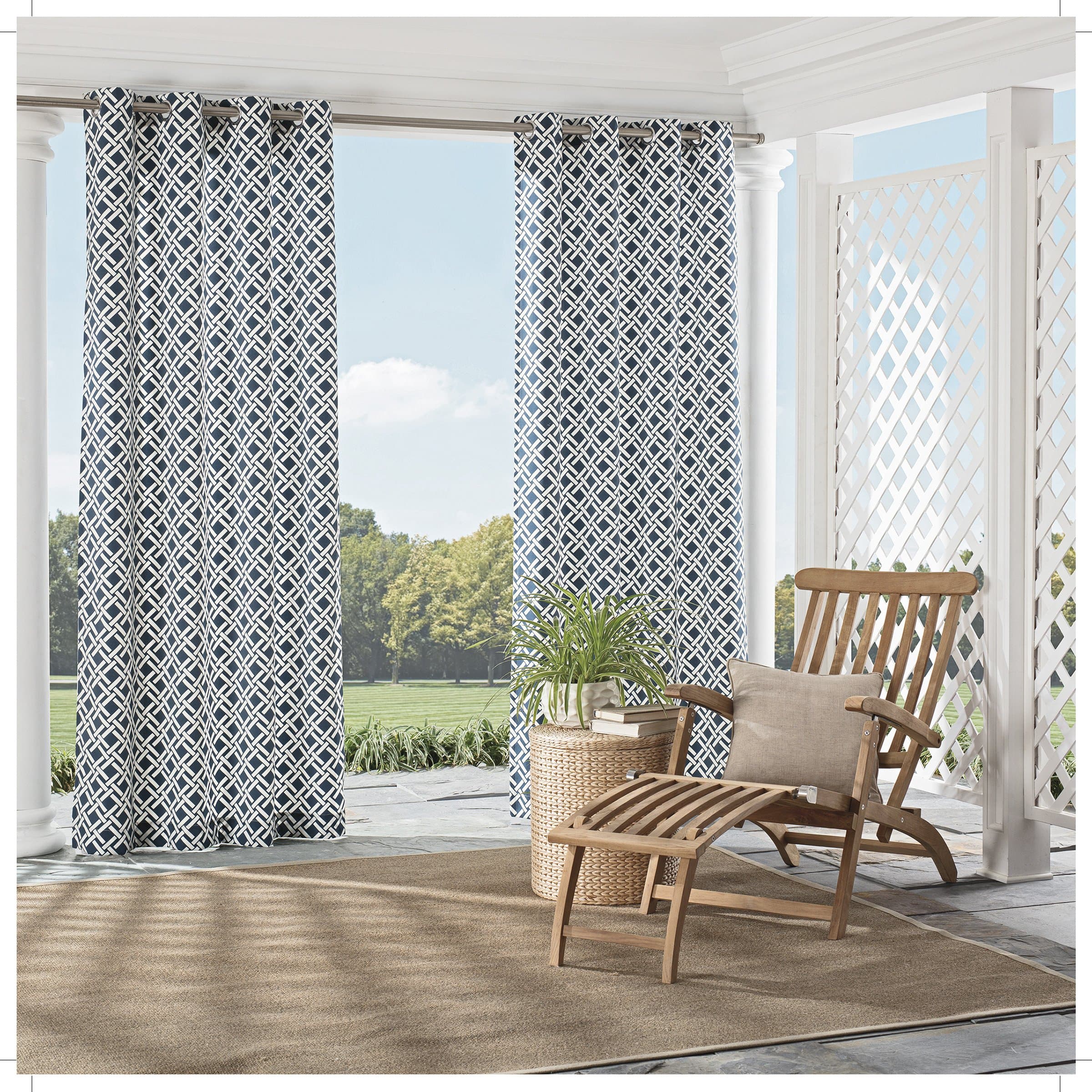 PARASOL Indoor/Outdoor Curtains, Indigo, 52 x 84