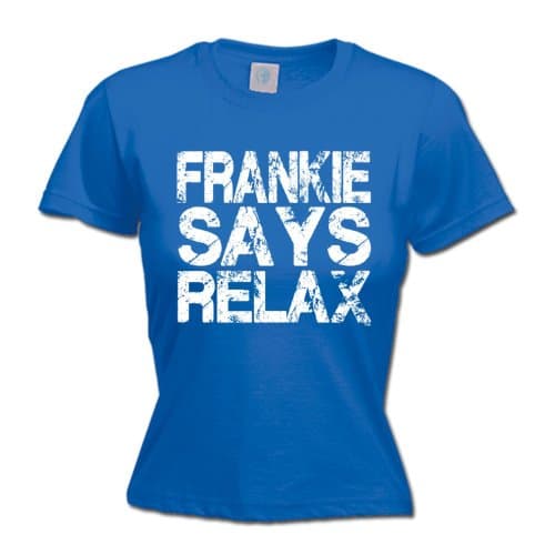 Frankie Says Relax Ladies 80's Retro Distressed Look Womens Fitted T Shirt