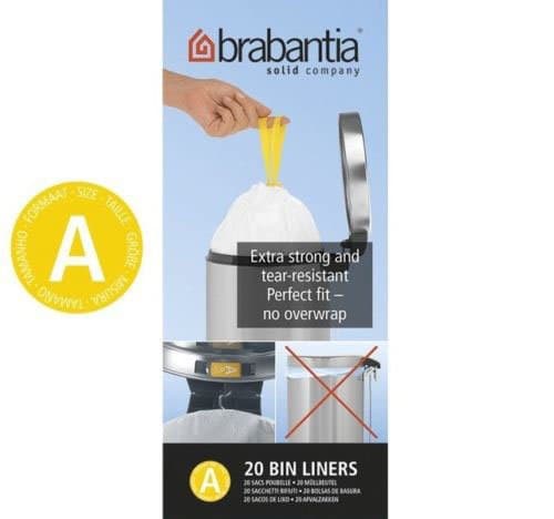 Brabantia Size A SmartFix Perfect Fit Bin Liners 3 Litre 40 Bags Roll By Bristol Tool Company
