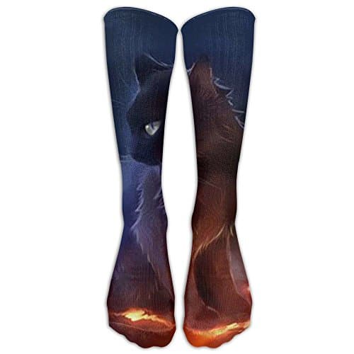 ERLINBA New Warrior Cat Fashion Stylish Knee High Socks for Women and Men-Fitness Novelty Crew Athletic Socks Comfortable Knee High Sock