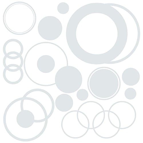 Drama Decor Polka Dots & Circles Full Sheet Removable Stickers, Gray