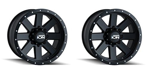 Pair (2pcs) Ion 134 20" Wheel Rims Matte Gunmetal/Black Beadlock 20x9 6x139.7 PCD 0mm Offset 5" BS