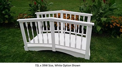 Amish-Made Weight-Bearing Pine 4' x 12' Spindle Bridge, White
