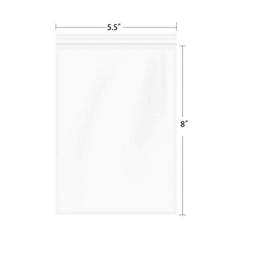 HTgroce (Pack of 100) 5.5"x8" Clear Poly Resealable Plastic Bags 3 Mil Reclosable Reusable Storage Bags, Packing Bag for Food, Candy,Cookies