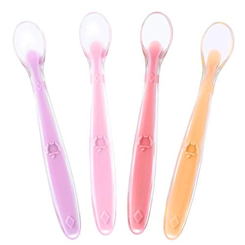 Baby Spoons - Infant Spoons First Stage - Silicone Baby Spoon For Self Feeding - First Stage Baby Feeding Spoon Set Gum Friendly - BPA Free