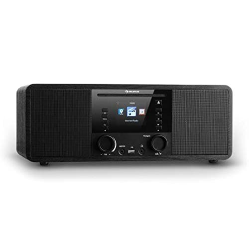 AUNA IR-190WD Internet Radio - Digital Radio, WiFi Radio, WLAN Radio, Network Player, Bluetooth, MP3 USB Port, FM Radio, AUX, 2.8-inch TFT Colour Screen, Dimming Function, Black
