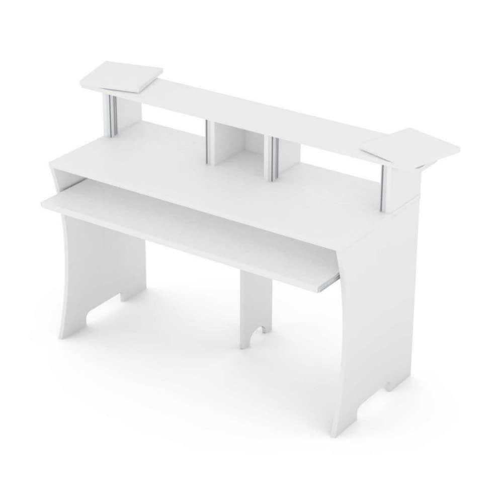 Glorious Workbench Working Console with Pull-Out Drawer and Revolvable Trays (White)