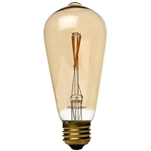 Edison Mills 2 Watt LED Filament Bulb - Antique Style ST58 - Vintage LED Filament Bulb - 40W Equal Replacement - 2200K Warm Glow - Dimmable