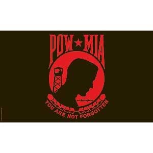 Flag POW MIA Red Black Poly 3ft X 5ft