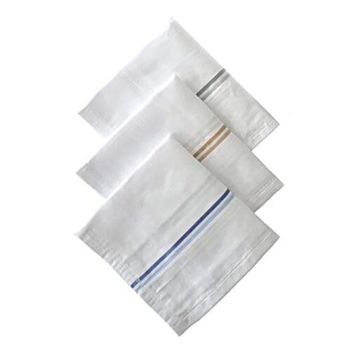 M2K HUB® Large Size Premium Cotton Handkerchief for Men, 100% Cotton Premium Collection Hanky For Men Big Size XXL (12 Pack Set)