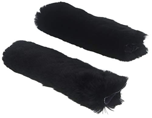 Sheepskin SeatBelt Covers 100% Natural Genuine,Car Belt Protector,Carsemoo Seat Belt Shoulder Strap Cover Harness Pads For Cars/Bags,Fluffy And Soft Protects Neck And Shoulder (Black 2-Pack)