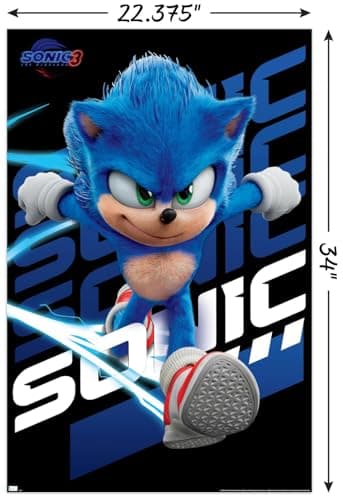 Trends International Sonic The Hedgehog 3 - Sonic Wall Poster, 22.37" x 34.00", Unframed Version