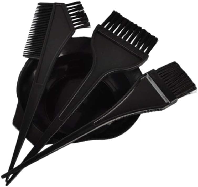 4PCS Professional Hair Color Dye Brush Set | Black Mixing Bowl & Salon Tint Tool Kit | Hair Dye Application Tools for Home & Salon Use