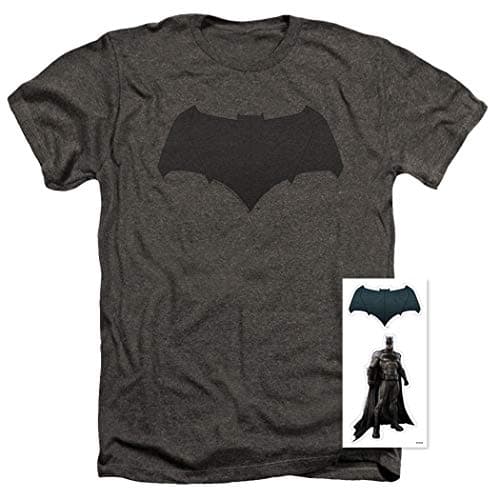 Popfunk Classic Batman v Superman Movie Batman Uniform Logo Heather T Shirt & Stickers