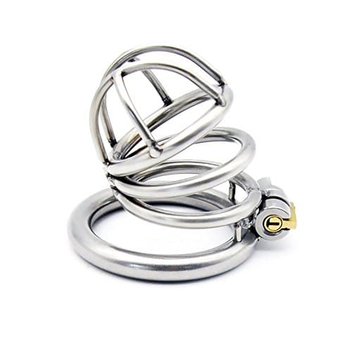 Male Chasti-ty Device Stainless Steel Bird Cages Mens Virginity Lock,Ring Size 45mm