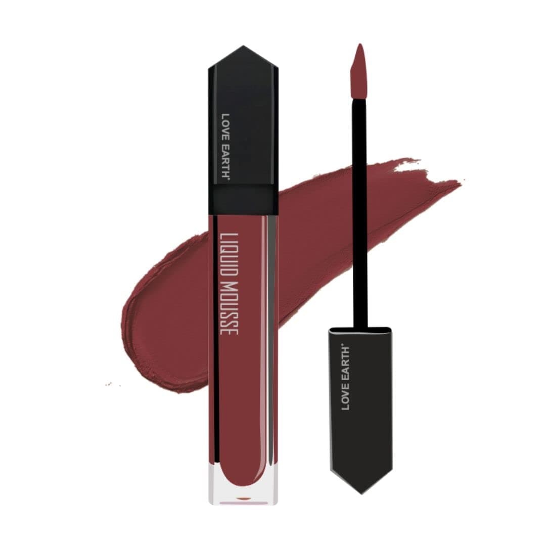 Liquid Mousse Lipstick - Irish Coffee Matte Finish | Lightweight, Non-Sticky, Non-Drying,Transferproof, Waterproof | Lasts Up To 12 Hours With Vitamin E And Jojoba Oil - 6Ml