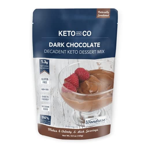 Dark Chocolate Decadent Keto Dessert Mix by Keto and Co | Just 1.3g Net Carbs Per Serving | Diabetic & Keto Friendly, Gluten Free, Dairy Free, Naturally Sweetened | (Dark Chocolate Flavor)