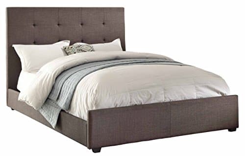 Homelegance 1890KN-1EK Eastern King Size Upholstered Bed, Grey Fabric
