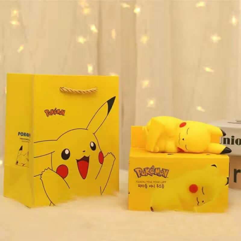 Kawaii Kart | Kawaii Pocket Monster Pika - Pika Lamp - Style C | Eco-Friendly Silicone, Warm Yellow Light Colour, Shape Portable Led Night Lamp for Pokemon Lovers (Size - 12 cm)