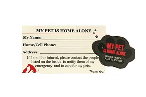 Pet Cards - Home Alone Emergency Wallet ID Cards and Key Tags - Set of 2 Each