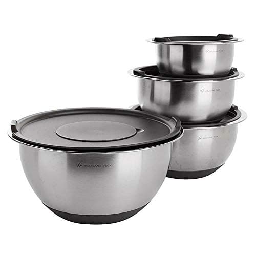 Wolfgang Puck 8-piece Stainless Steel Mixing Bowl Set with Silicone Bases