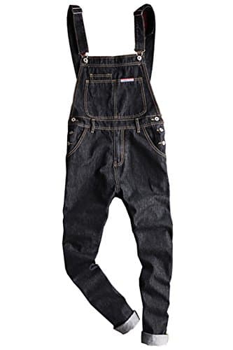 Sokotoo Men's Slim Patch Pocket Denim Bib Overalls