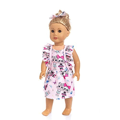 yijing 2Pcs 18-inch American Toy Doll's Clothing Toys Set with Headscarf and Dress Set Doll Accessories(Not include dolls) (Blue)