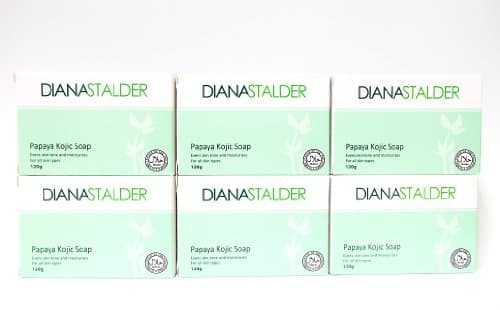 Lot of 6 Diana Stalder Papaya Kojic Acid Skin Lightening Soaps - With Pure Kojic Acid and Papain