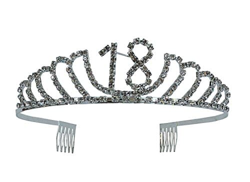 Happy Birthday Rhinestone Tiara - Premium Quality Metal Birthday Accessory (18th Birthday)