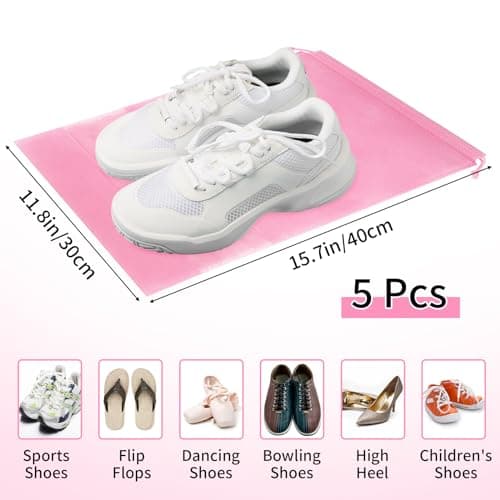 Shoe Bags for Travel, pink, 12.6“x17.3”, Pink-5pack