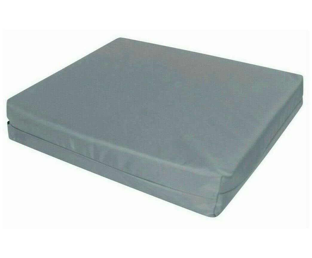 Goldstar 4cm Thick Waterproof Seat Pad Garden Rattan Furniture Water Resistant Outdoor Indoor Foam Filled Cushion With Removable Fabric Zipper Cover (Grey, 50 x 50cm / 20" x 20")